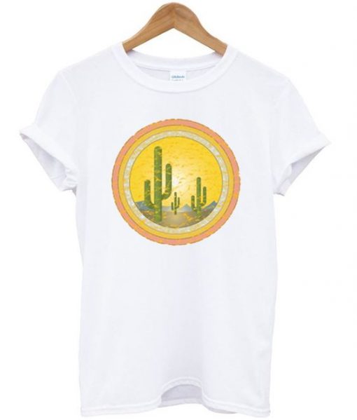 Sunset cactus t-shirt RE23