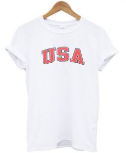 USA red font t-shirt RE23