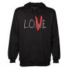 Vlone `Lone Love' NYC Red on Black Hoodie RE23