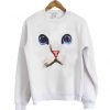 blue eyes cat face sweatshirt IGS