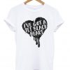 jet black heart t-shirt IGS