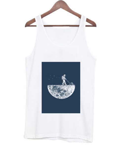 Astronaut Mowing The Moon Tanktop RE23