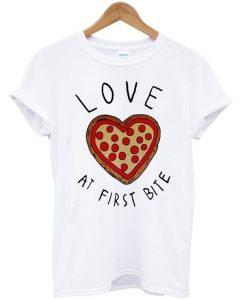 Love At First Bite Pizza T-Shirt ZX03