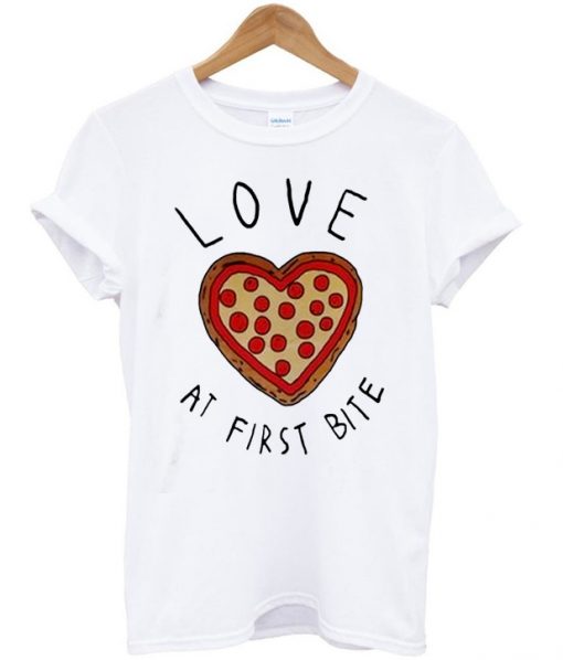 Love At First Bite Pizza T-Shirt ZX03