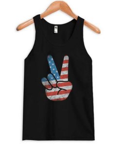 Patriotic Peace Sign USA Tanktop RE23