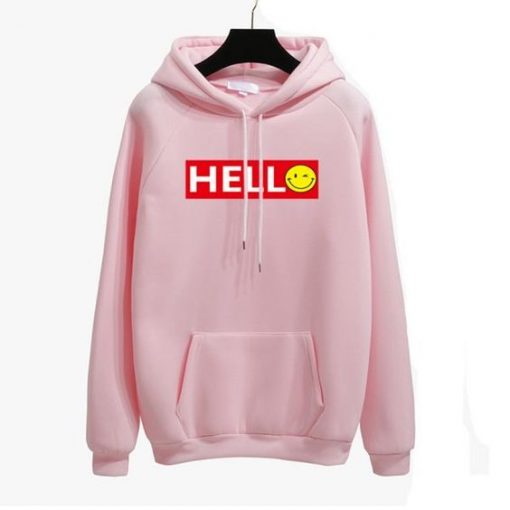 Fashion Kawaii Hello Letter Harajuku Pink Hoodies ZX03