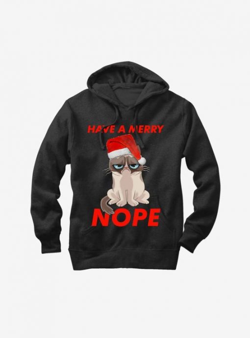 Grumpy Cat Have a Merry Nope Hoodie ZX03