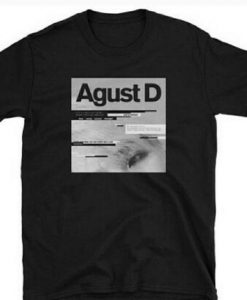 New BTS Shirt Agust D Black T-shirt REW