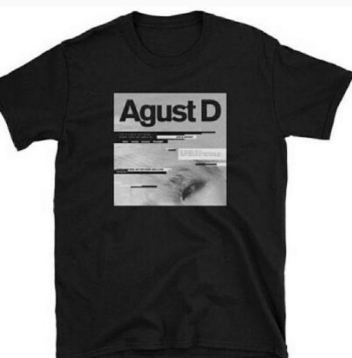 New BTS Shirt Agust D Black T-shirt REW