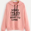 Slogan Print Drop Shoulder Hoodie RE23