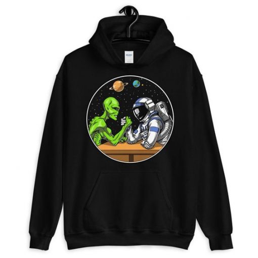 Space Alien Arm Wrestling Hoodie REW