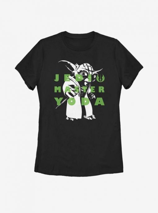 The Clone Wars Yoda Text Womens T-Shirt RE23