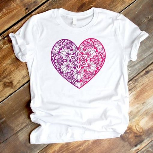 Mandala heart Tshirt ZX03