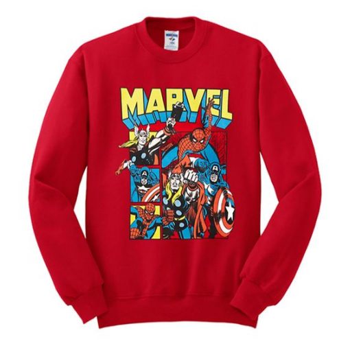Marvel Comic Red Sweatshirt REW