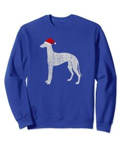 Vintage Santa Hat Greyhound Dog Sweatshirt REW