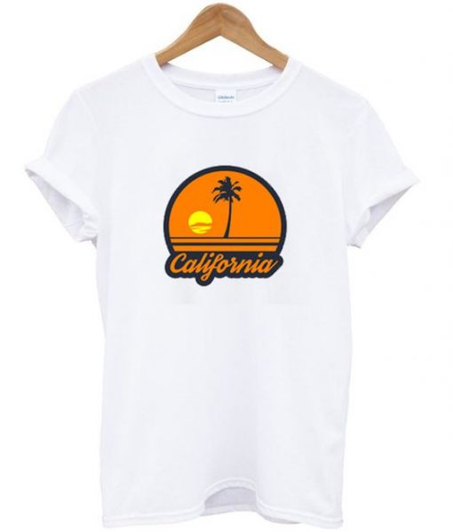 california sunset beach t-shirt REW