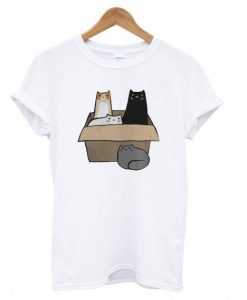 4 Cats in a Box T shirt ZX06