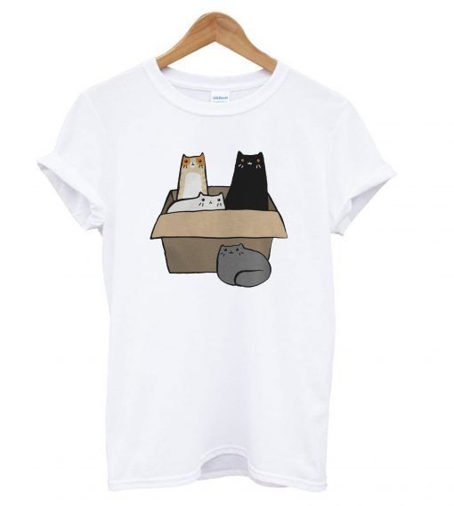 4 Cats in a Box T shirt ZX06