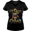 A queen was born in October happy birthday to me t shirt ADR