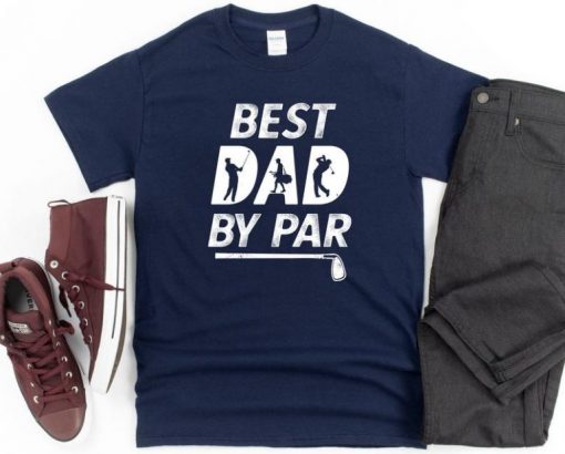 Best Dad By Par Golf Shirt Funny Fathers Day Gift Short-Sleeve ZX06