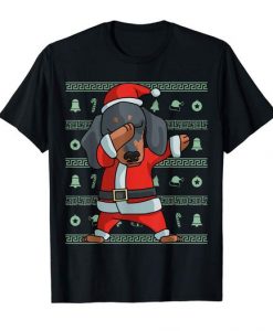 Dabbing Dachshund Funny Christmas Dab Shirt Men's T-Shirt RE23
