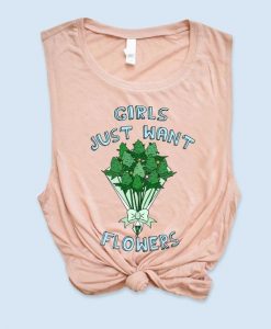 GIRLS JUST WANT FLOWERS TANK TOP ZX06