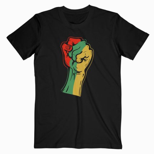 Black History Month Fist Gift Women Men T-Shirt RE23