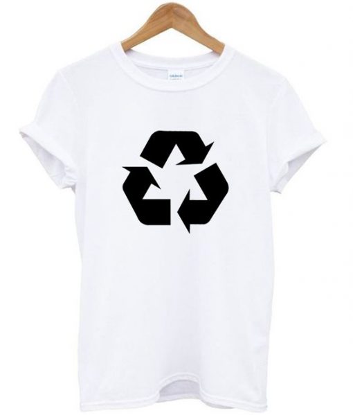 Black Recycling Symbol T Shirt ZX06