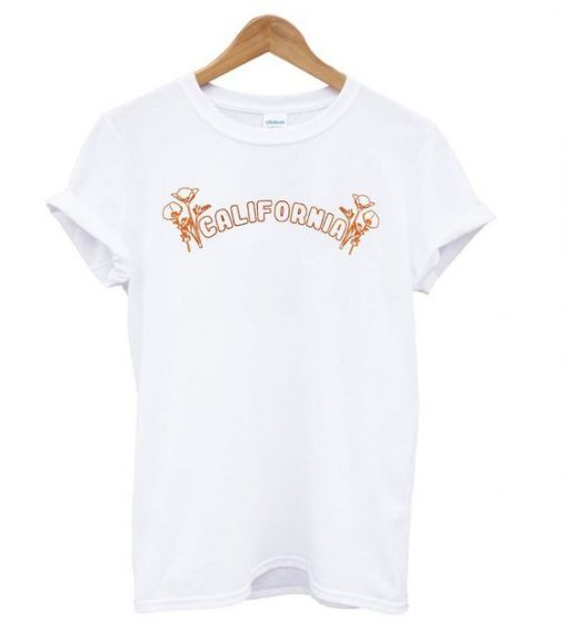 California Poppy White t shirt ZX06