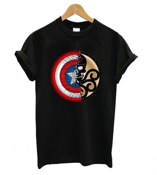 Captain America Harajuku Spider Skull T shirt ZX06