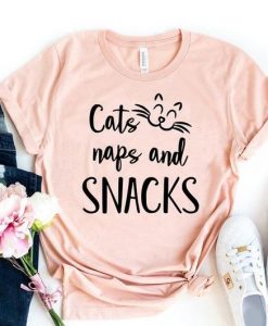 Cats Naps and Snacks Tshirt ZX06