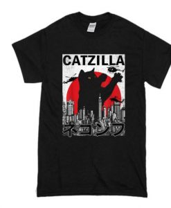 Catzilla Japanese Vintage Sunset T-Shirt ADR