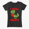 DINOSAUR T REX I STEAL HEART VALENTINE WOMENS T-SHIRT IGS