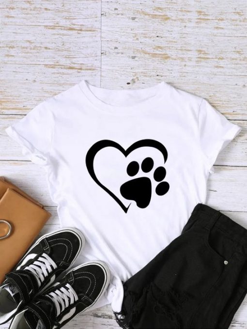 Footprint And Heart Tshirt ZX06