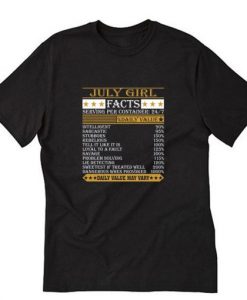 July Girl-Facts Daily Value T-Shirt RE23