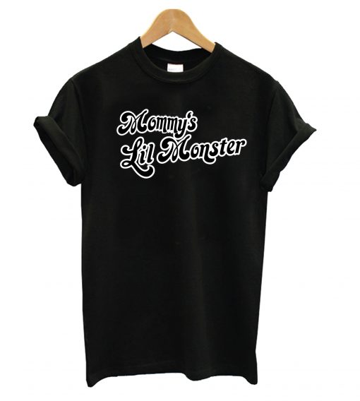 Mommy's Lil Monster Black T shirt RE23