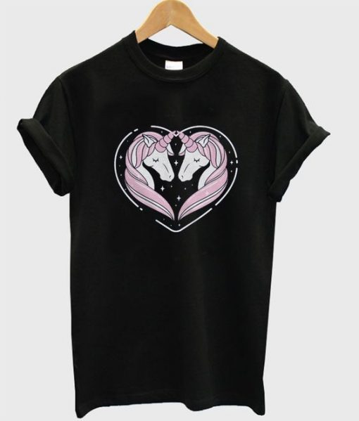 unicorn heart love t-shirt RE23