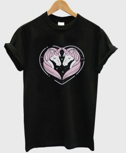 unicorn heart love t-shirt ZX06