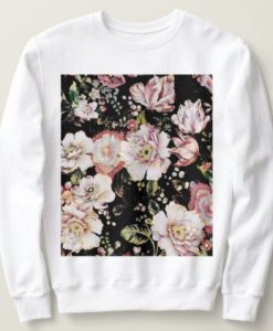 BLACK FLORAL AESTHETIC SWEATSHIRT G07