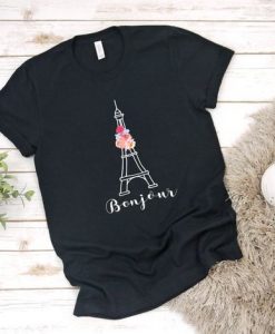 BONJOUR EIFEL TOWER FLORAL T-SHIRT G07