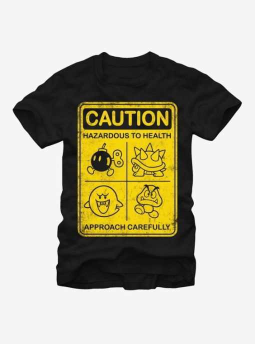 Nintendo Mario Enemies Caution T-Shirt RE23