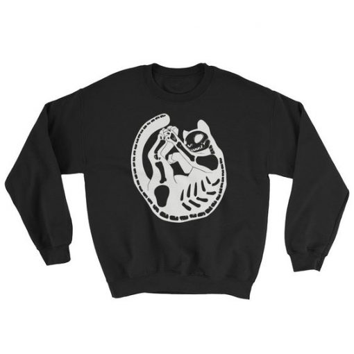 SKELETON CAT HALLOWEEN SWEATSHIRT G07