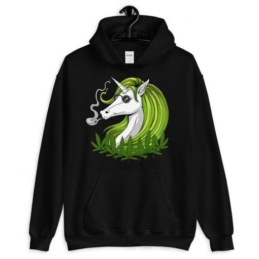 UNICORN SMOOKING WEED HOODIE RE23