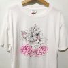 VINTAGE CAT AND ROSES T-SHIRT G07