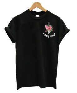 ANGELS BLACK FLOWERS T-SHIRT DN23