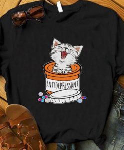 ANTIDEPRESSANT CAT T-SHIRT RE23