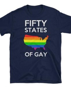 FIFTY STATES OF GAY LGBTQ T-SHIRT DN23