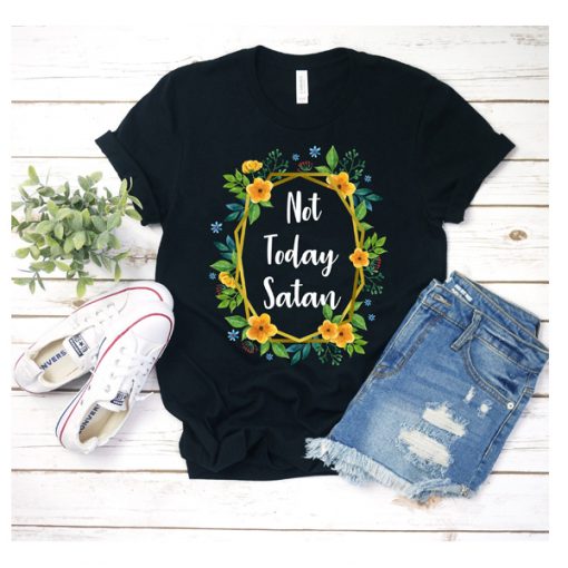 FLORAL NOT TODAY SATAN T-SHIRT RE23