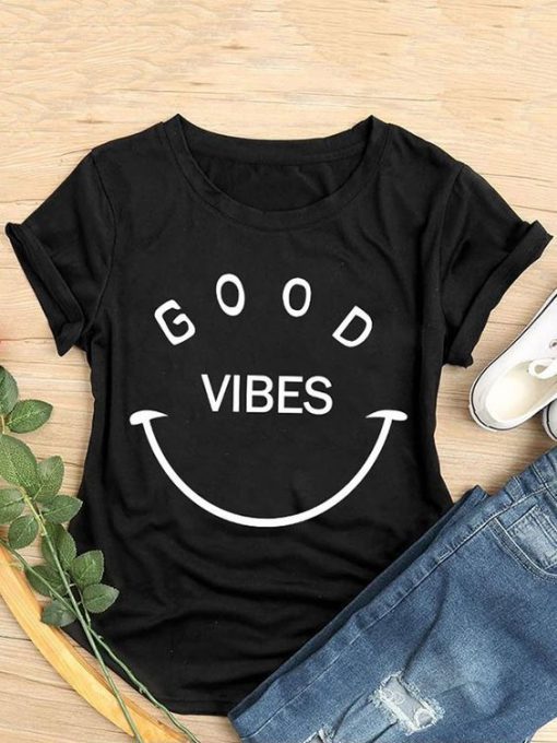 GOOD VIBES SMILE T-SHIRT RE23