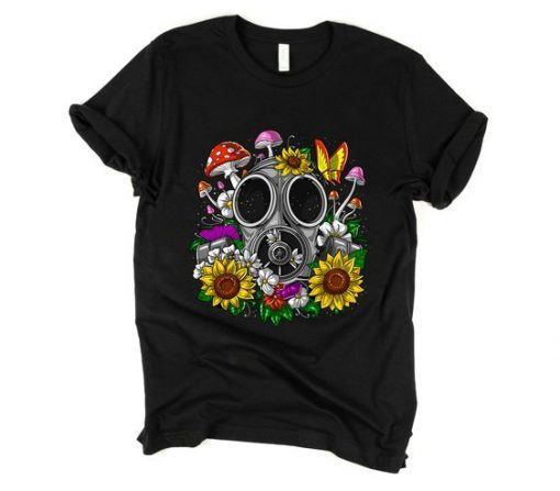 HIPPIE FLORAL GAS MASK T-SHIRT DN23